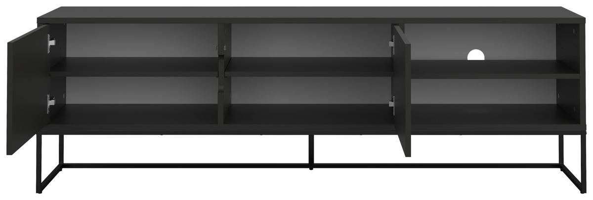 LOWBOARD Lipp  in 176/57/43 cm  - Schwarz, Design, Holzwerkstoff/Metall (176/57/43cm)