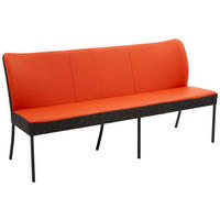 SITZBANK 240/89/65 cm  in Anthrazit, Orange  - Anthrazit/Orange, Design, Leder/Textil (240/89/65cm) - Bert Plantagie