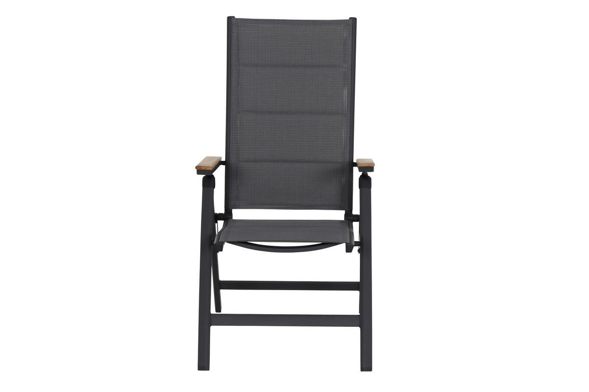 KLAPPSESSEL-SET in Holz, Metall, Kunststoff Anthrazit  - Anthrazit, Basics, Holz/Kunststoff (59/110/68cm) - Siena Garden