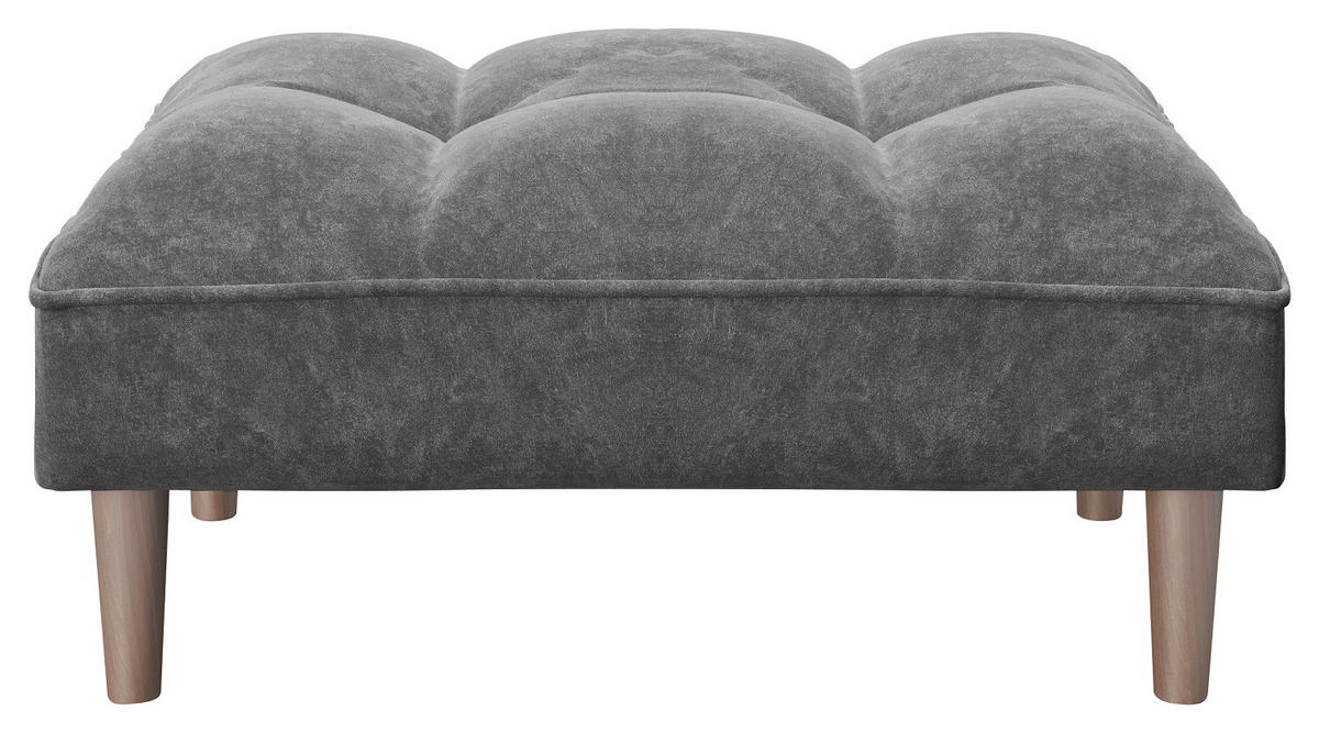 HOCKER Samt Anthrazit  - Anthrazit, KONVENTIONELL, Holz/Textil (88/43,5/57cm) - Playboy