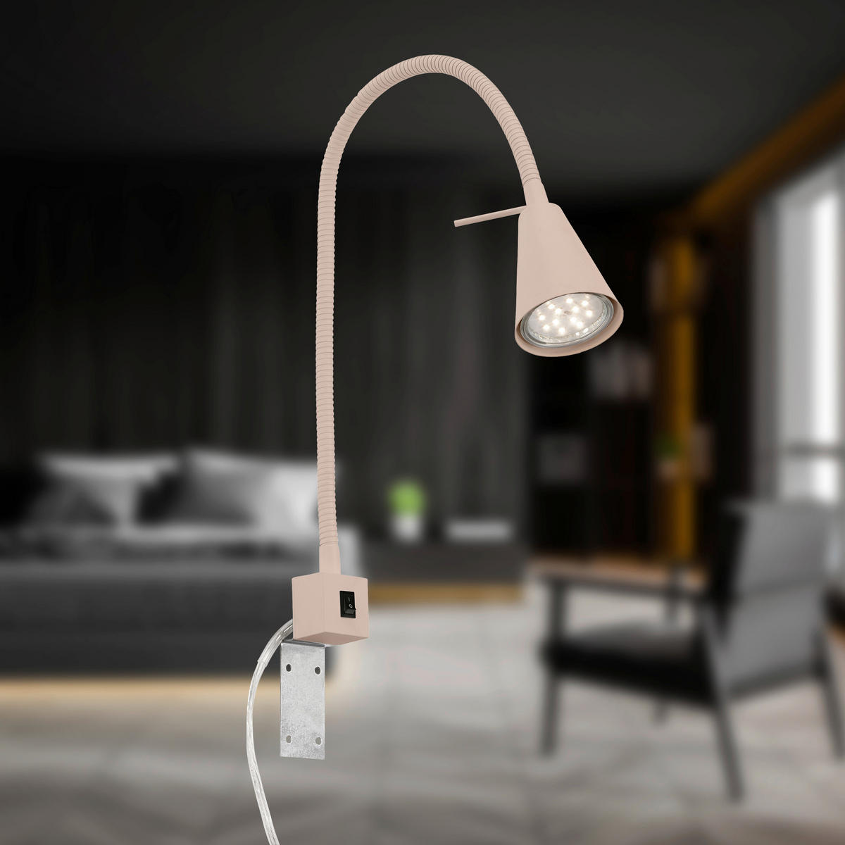 LED-WANDLEUCHTE 21,7/45 cm   - Beige, KONVENTIONELL, Metall (21,7/45cm) - Briloner