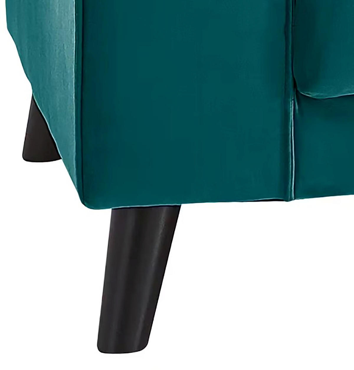 ECKSOFA in Samt, Velours Petrol  - Wengefarben/Petrol, Modern, Holz/Textil (291/85/201cm) - Trendmanufaktur