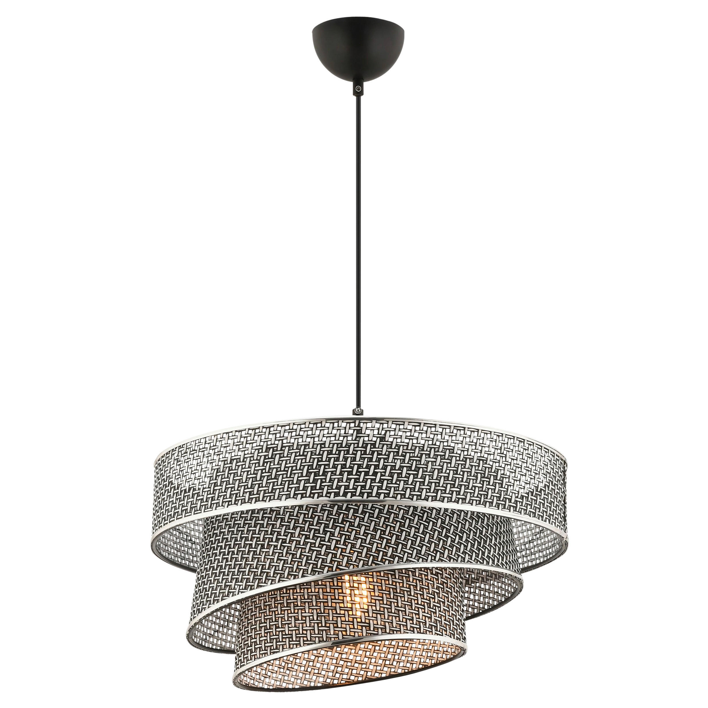 HÄNGELEUCHTE 40/72 cm   - Grau, Design, Textil/Metall (40/72cm) - P & B