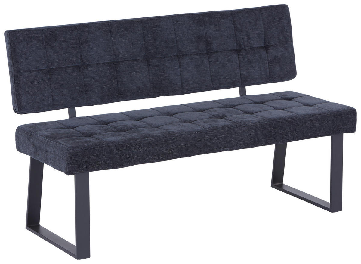 SITZBANK in Metall, Textil Dunkelgrau  - Dunkelgrau/Schwarz, Modern, Textil/Metall (140/85/56cm) - MID.YOU