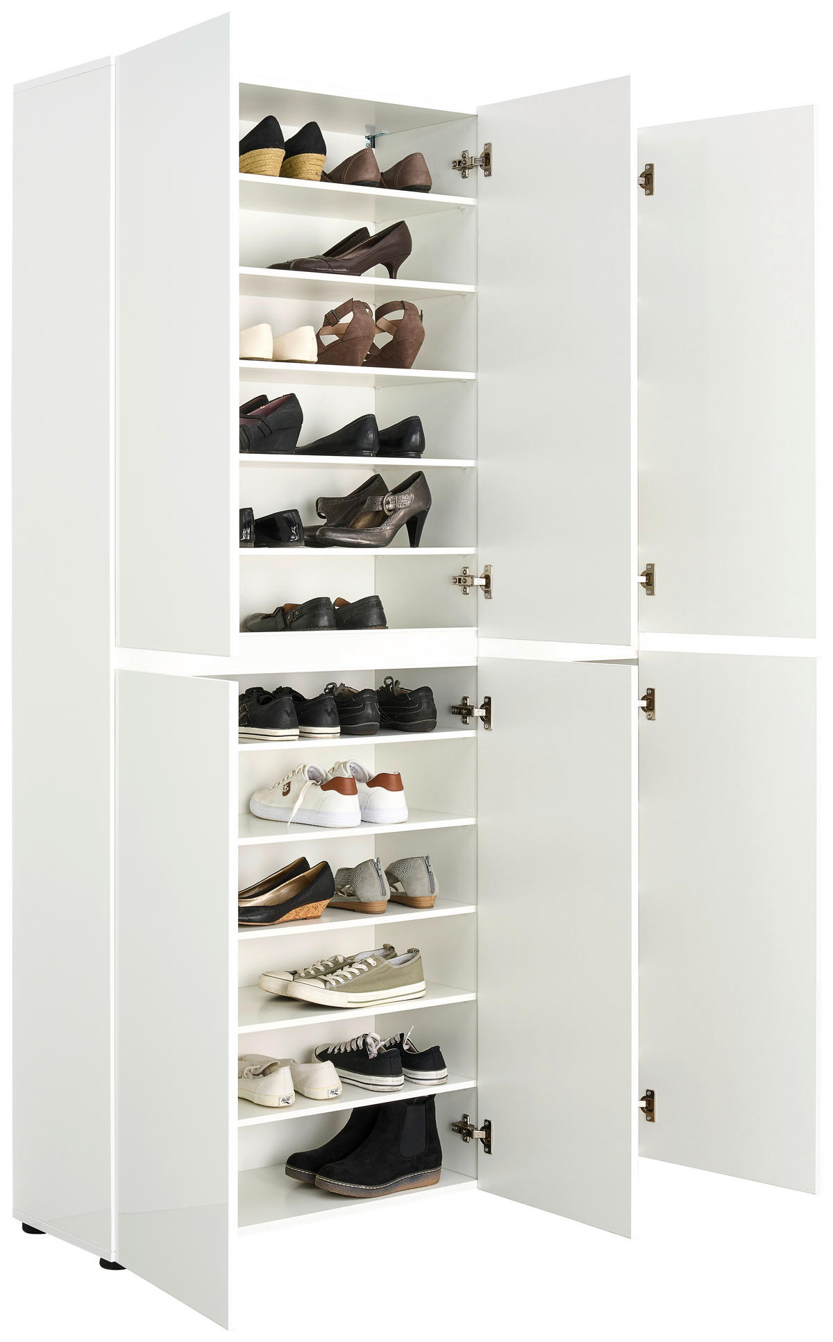SCHUHSCHRANK Weiß  - Schwarz/Weiß, Design, Holzwerkstoff/Kunststoff (120/200/34cm) - home24