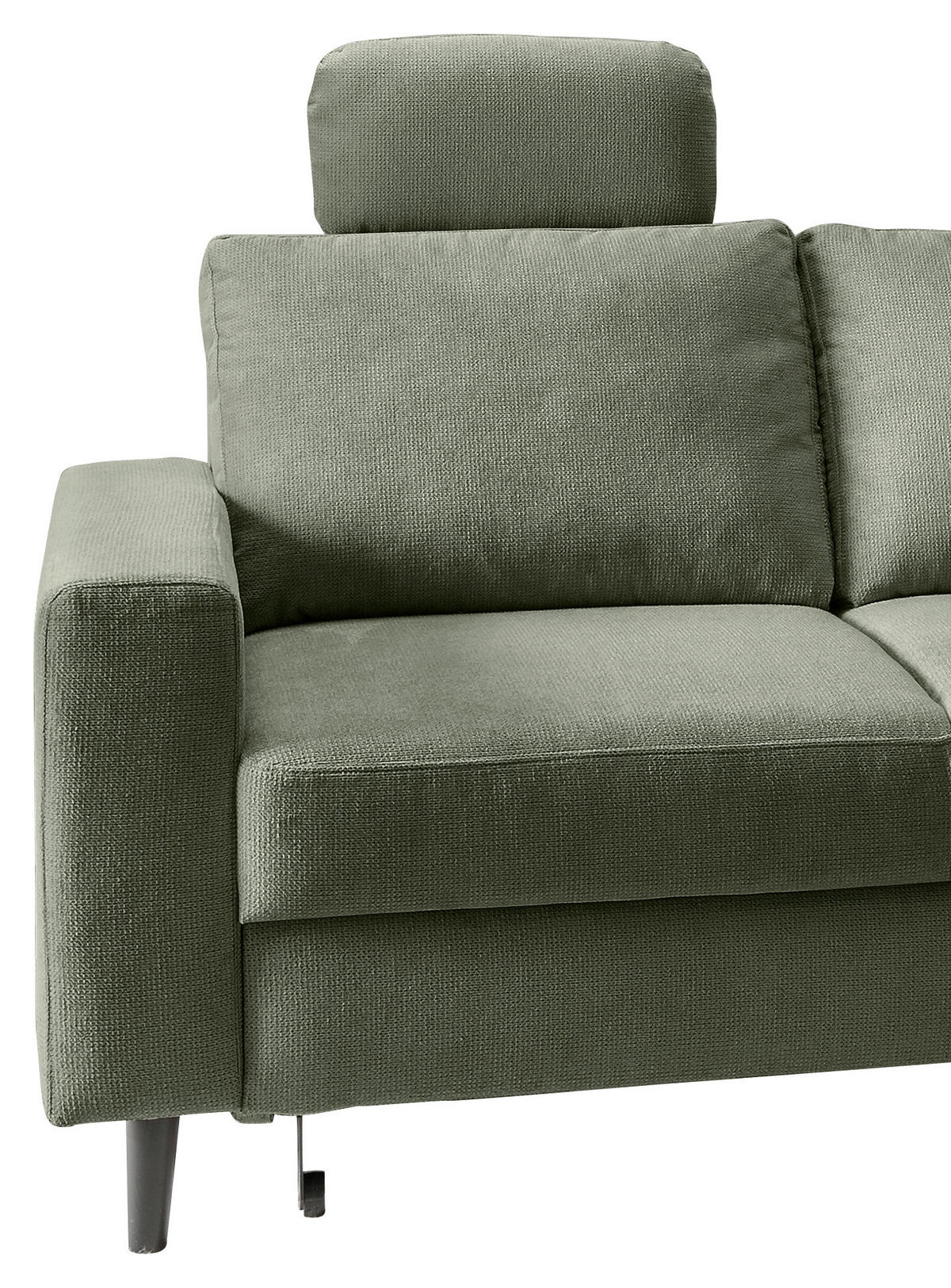 ECKSCHLAFSOFA in Dunkelgrün Textil   - Dunkelgrün/Schwarz, Modern, Holz/Textil (242/200cm) - Livetastic