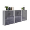 AKTENSCHRANK 253,2/113,6/33 cm  - Anthrazit Hochglanz/Grau, MODERN, Holzwerkstoff (253,2/113,6/33cm) - MID.YOU