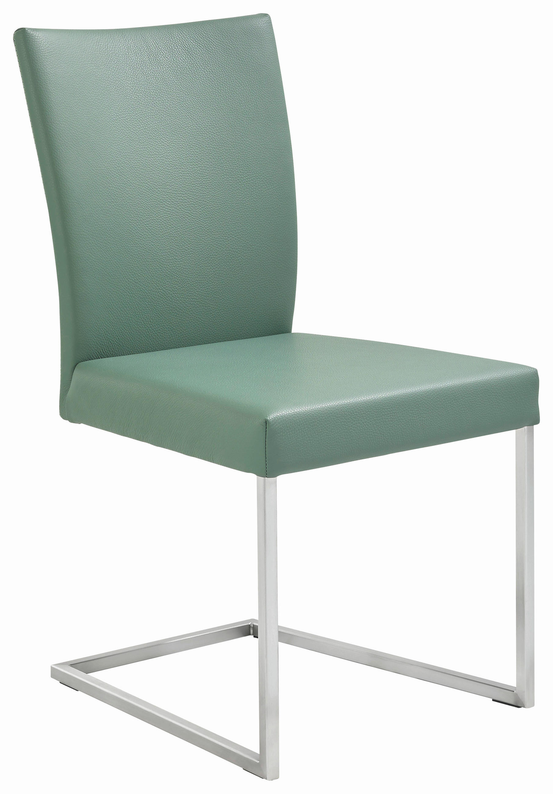 SCHWINGSTUHL  in Edelstahl Echtleder pigmentiert  - Edelstahlfarben/Grün, Design, Leder/Metall (48/90,5/63cm) - Bert Plantagie