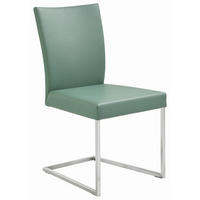 SCHWINGSTUHL  in Edelstahl Echtleder pigmentiert  - Edelstahlfarben/Grün, Design, Leder/Metall (48/90,5/63cm) - Bert Plantagie