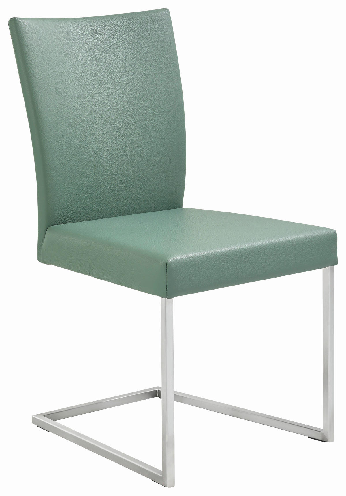 SCHWINGSTUHL  in Edelstahl Echtleder pigmentiert  - Edelstahlfarben/Grün, Design, Leder/Metall (48/90,5/63cm) - Bert Plantagie