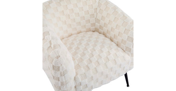 DESIGNSESSEL in Teddystoff Weiß - Schwarz/Weiß, Design, Textil/Metall (76/69/72cm) - Xora