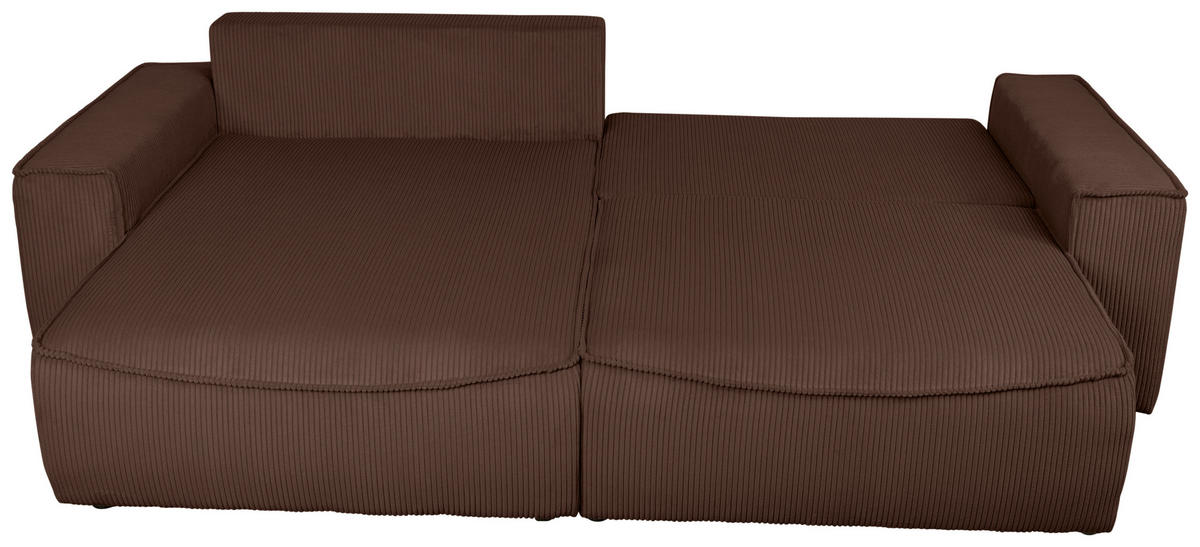 ECKSOFA Dunkelbraun Cord  - Dunkelbraun/Schwarz, KONVENTIONELL, Kunststoff/Textil (148/265cm) - Carryhome