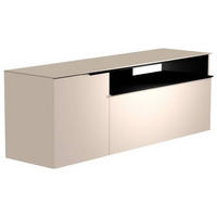 LOWBOARD  in 160/56/45 cm  - Sandfarben/Schwarz, Design, Glas/Holzwerkstoff (160/56/45cm) - Moderano