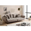 BIGSOFA TRITON Flachgewebe Taupe  - Taupe/Schwarz, Design, Textil/Metall (311/95/130cm) - Livetastic