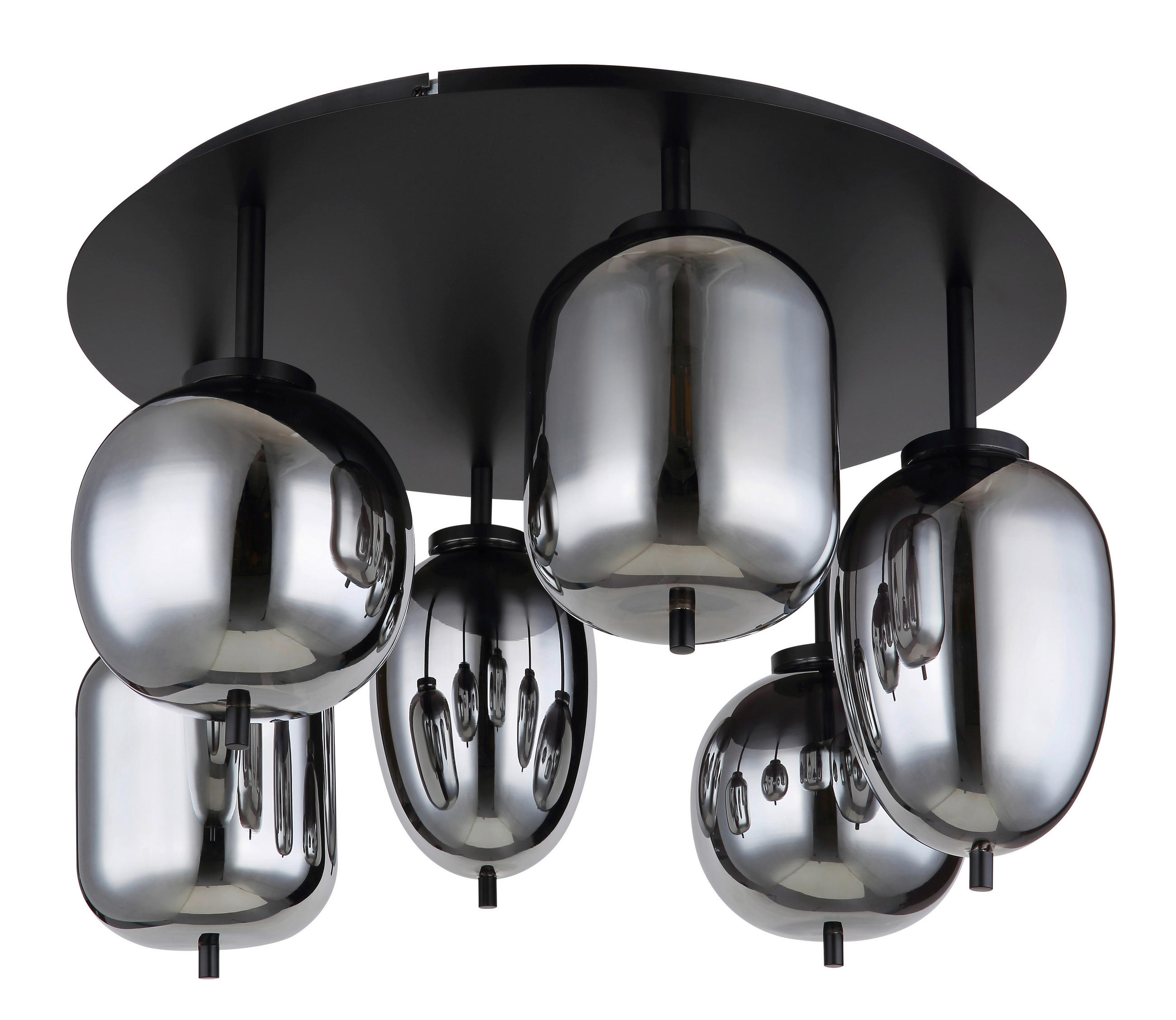 DECKENLEUCHTE  63/38 cm    - Schwarz, Design, Glas/Metall (63/38cm) - Globo