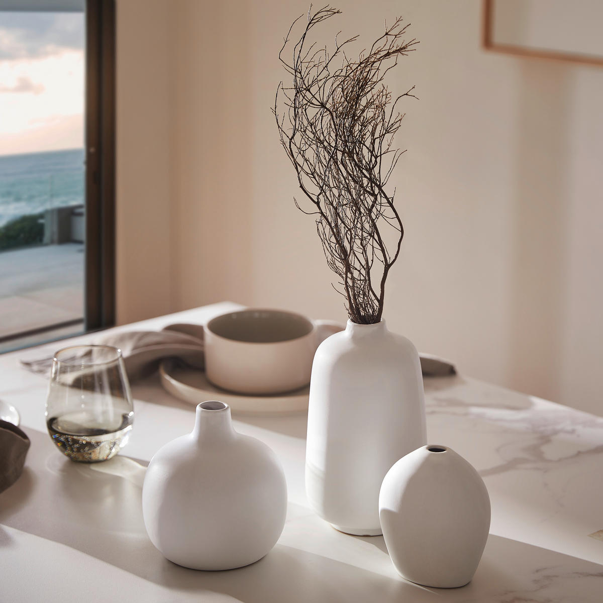 VASE 12 cm  - Weiß, Basics, Keramik (10/12/7cm)