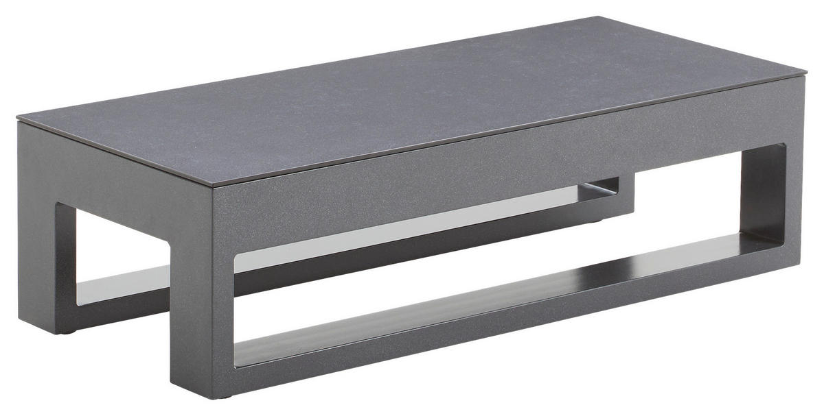 LOUNGETISCH  - Anthrazit, Design, Glas/Metall (38/90/26cm) - Amatio