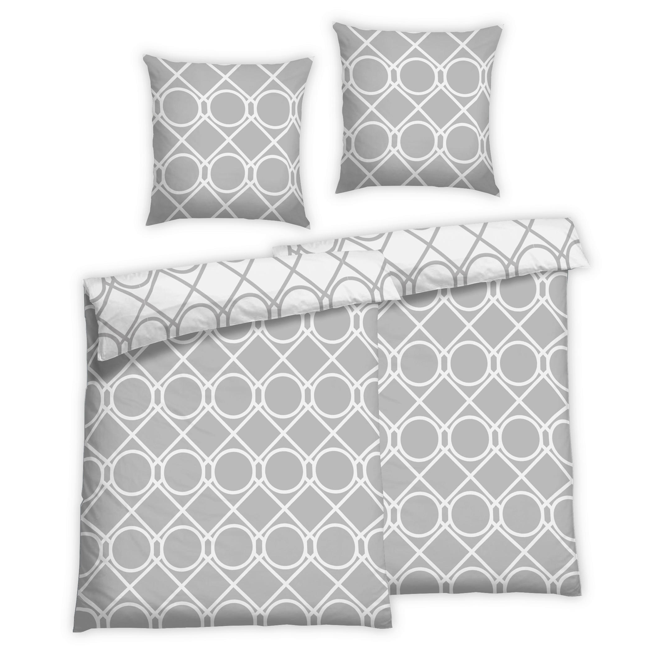 BETTWÄSCHE 4-teilig Renforcé 135/200 cm  - Grau, Basics, Textil (135/200cm) - Florella