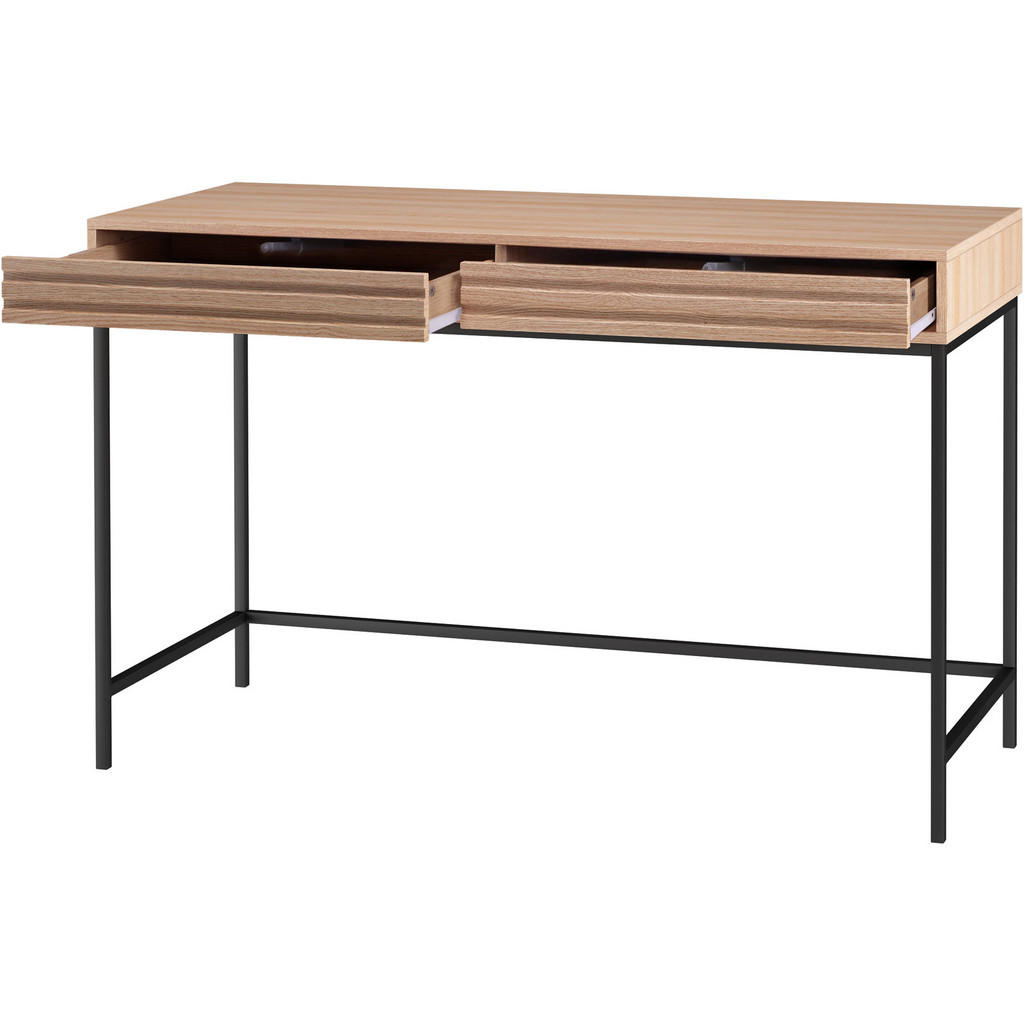 Thumbnail - Mid.you Schreibtisch, Natur, Holzwerkstoff, 2 Schubladen, rechteckig, Rundrohr, 76x50x120 cm, Stauraum, Arbeitszimmer, S...