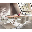 STUHL - Taupe/Edelstahlfarben, Design, Textil/Metall (51,5/89,5/65cm) - Novel