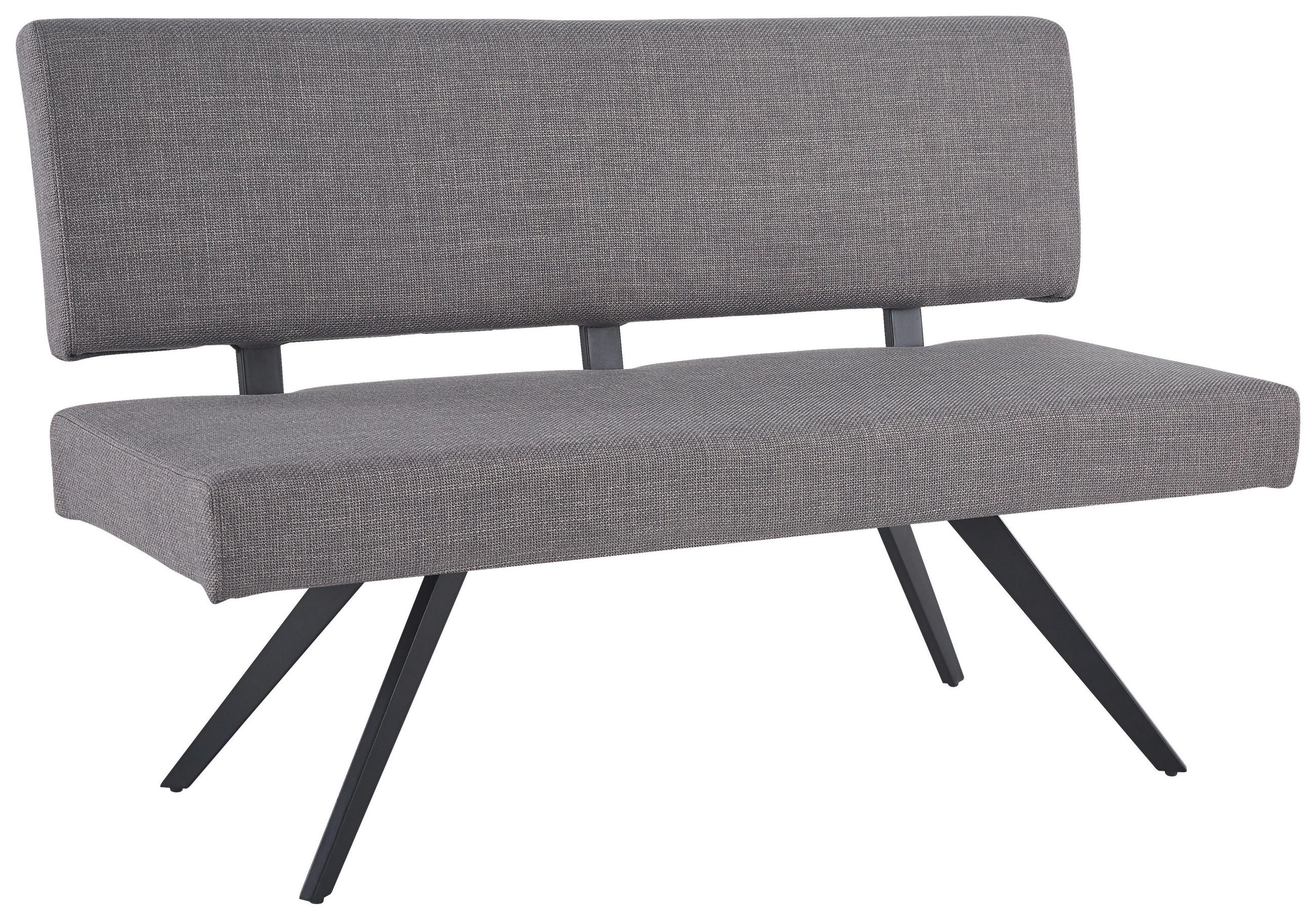 SITZBANK in Metall, Textil Hellgrau - Hellgrau/Schwarz, KONVENTIONELL, Textil/Metall (140/90/62cm) - MID.YOU