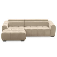 ECKSOFA  Webstoff Beige  - Beige/Schwarz, Design, Kunststoff/Textil (177/274cm) - Livetastic