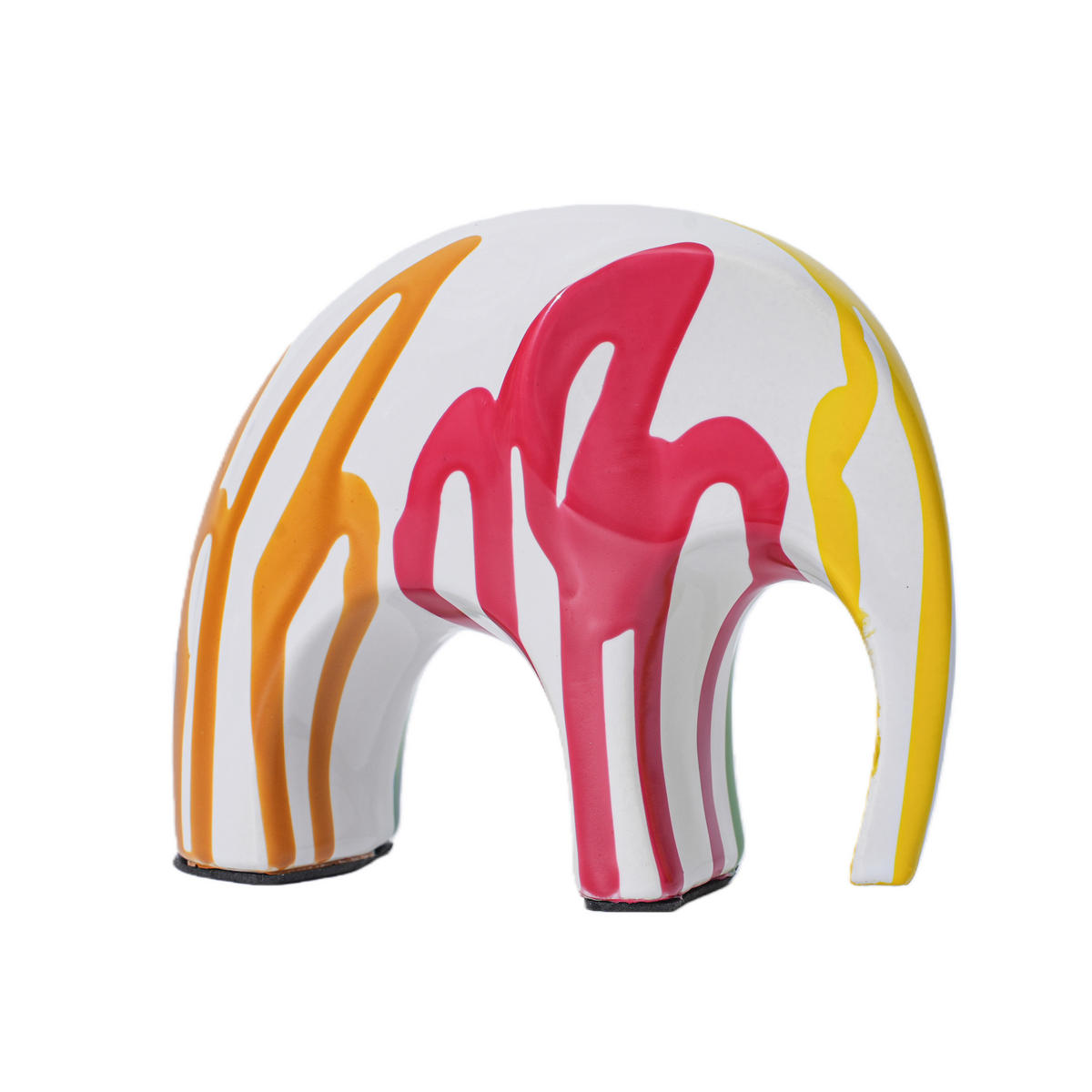 Elefant Decorativ - albastru/galben, Basics, ceramică (12/5/10cm) - Ambia Home