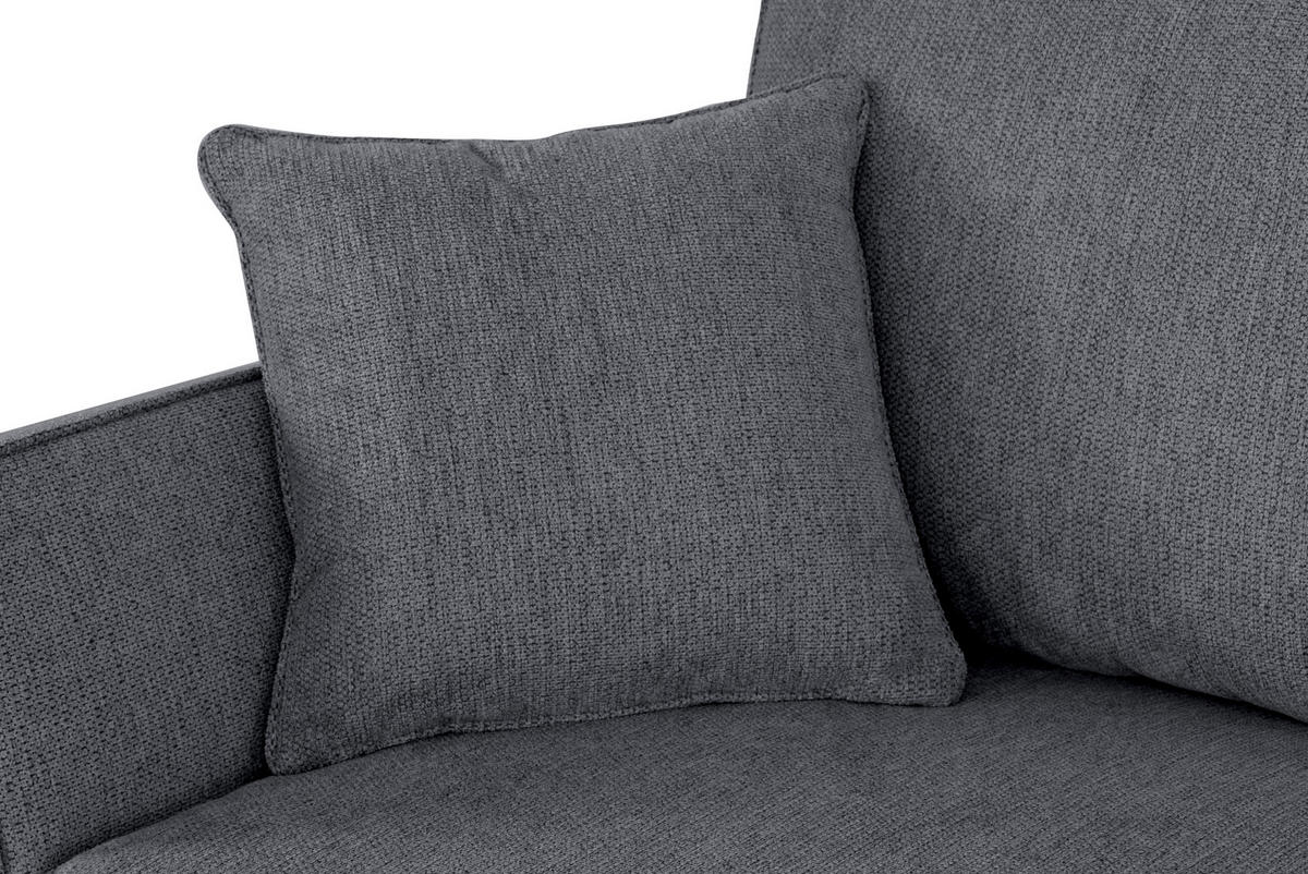 ECKSOFA in Flachgewebe Dunkelgrau  - Eichefarben/Dunkelgrau, Konventionell, Holz/Textil (265/159cm) - Carryhome