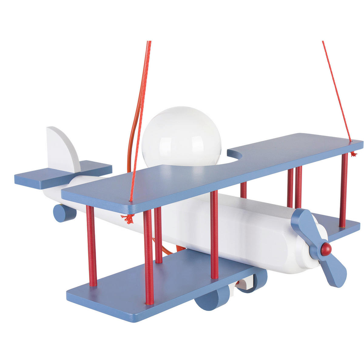 KINDERHÄNGELEUCHTE 42/45/75 cm   - Blau/Rot, KONVENTIONELL, Holz (42/45/75cm)