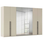 DREHTÜRENSCHRANK 350/223/61 cm,  in Champagner, 7-türig  - Chromfarben/Champagner, Basics, Glas/Holzwerkstoff (350/223/61cm) - Novel