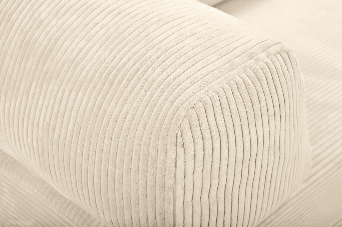 SCHLAFSOFA Cord Creme  - Creme, KONVENTIONELL, Textil/Metall (200/77/80cm) - Carryhome