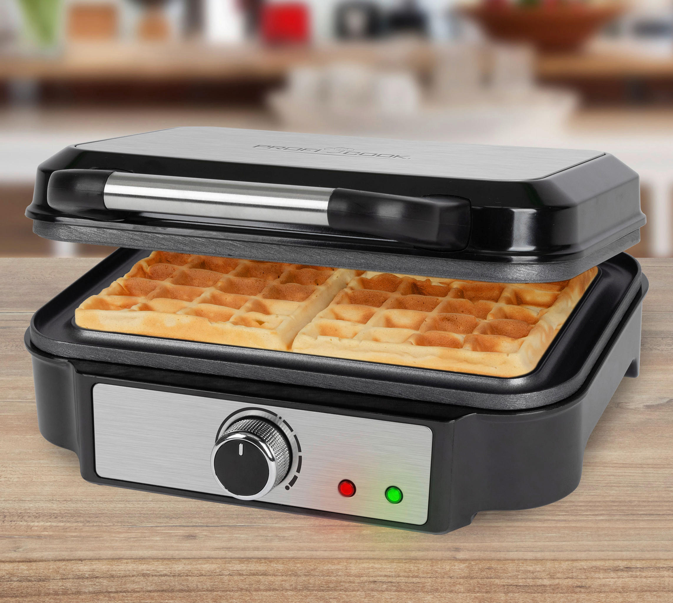WAFFELAUTOMAT  - Edelstahlfarben/Schwarz, Basics, Kunststoff/Metall (26/10,2/25,3cm)