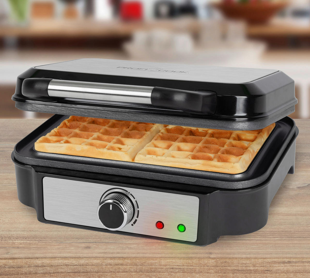 WAFFELAUTOMAT  - Edelstahlfarben/Schwarz, Basics, Kunststoff/Metall (26/10,2/25,3cm)
