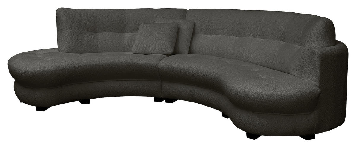 ECKSOFA in Bouclé Anthrazit  - Weiss/Anthrazit, Design, Kunststoff/Textil (113/300cm) - Livetastic