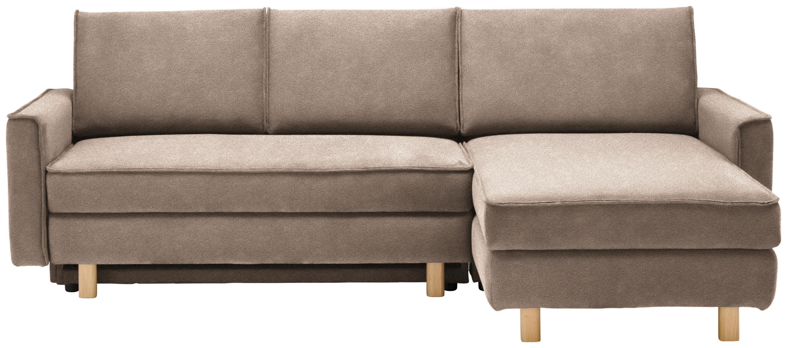 ECKSOFA in Chenille Braun  237/170 cm  - Eichefarben/Braun, KONVENTIONELL, Holz/Textil (237/170cm) - Sedda