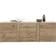 SIDEBOARD 202/70,7/44,1 cm  in Eichefarben  - Eichefarben/Alufarben, KONVENTIONELL, Holz/Holzwerkstoff (202/70,7/44,1cm) - Voleo