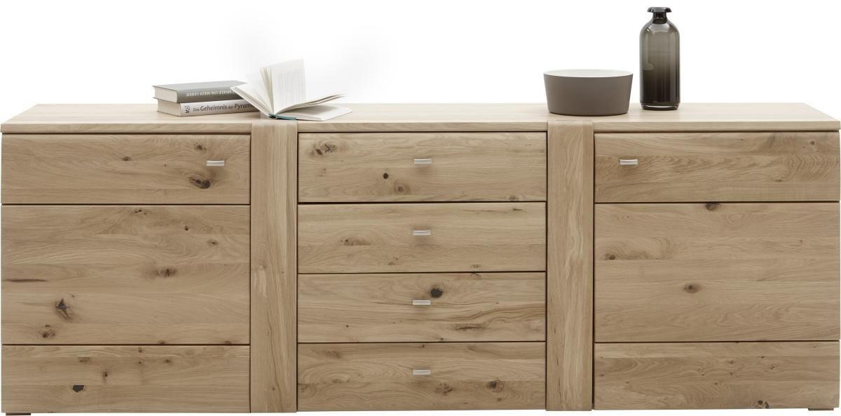 SIDEBOARD Colorado  in 202/70,7/44,1 cm  - Eichefarben/Alufarben, KONVENTIONELL, Holz/Holzwerkstoff (202/70,7/44,1cm) - Voleo