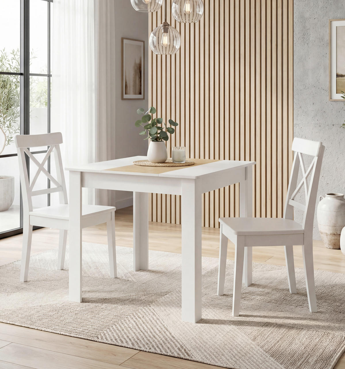 ESSTISCH 80/80/75 cm Nachbildung  Holzwerkstoff quadratisch Weiß, Honigeiche  - Honigeiche/Weiß, MODERN, Holzwerkstoff (80/80/75cm) - MID.YOU