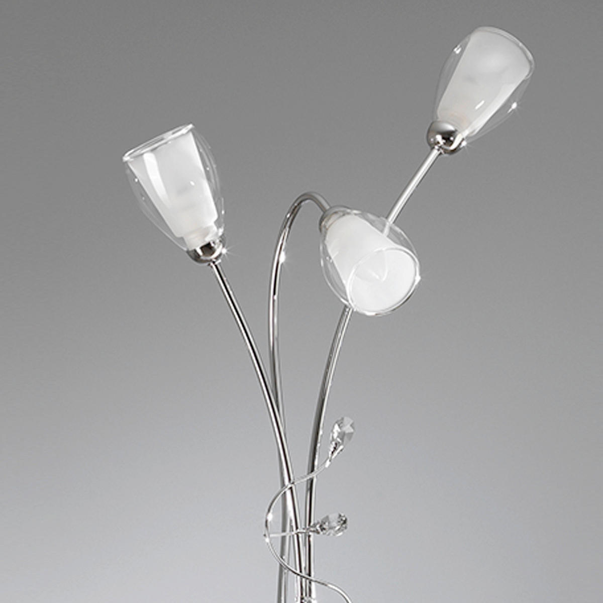 STEHLEUCHTE 45/45/195 cm    - Chromfarben/Schwarz, Design, Kunststoff/Metall (45/45/195cm)