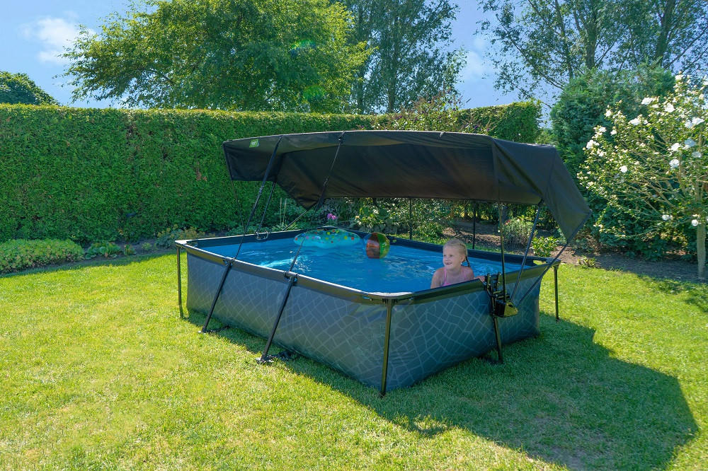 POOL-SET 300/200/65 cm  - Schwarz, KONVENTIONELL, Kunststoff (300/200/65cm) - EXIT Toys