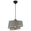 HÄNGELEUCHTE 32/65 cm   - Silberfarben/Grau, Design, Textil/Metall (32/65cm) - P & B