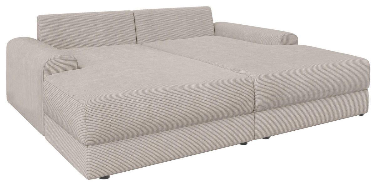 BIGSOFA Cord Beige  - Beige/Schwarz, MODERN, Kunststoff/Textil (234/93/190cm) - Carryhome