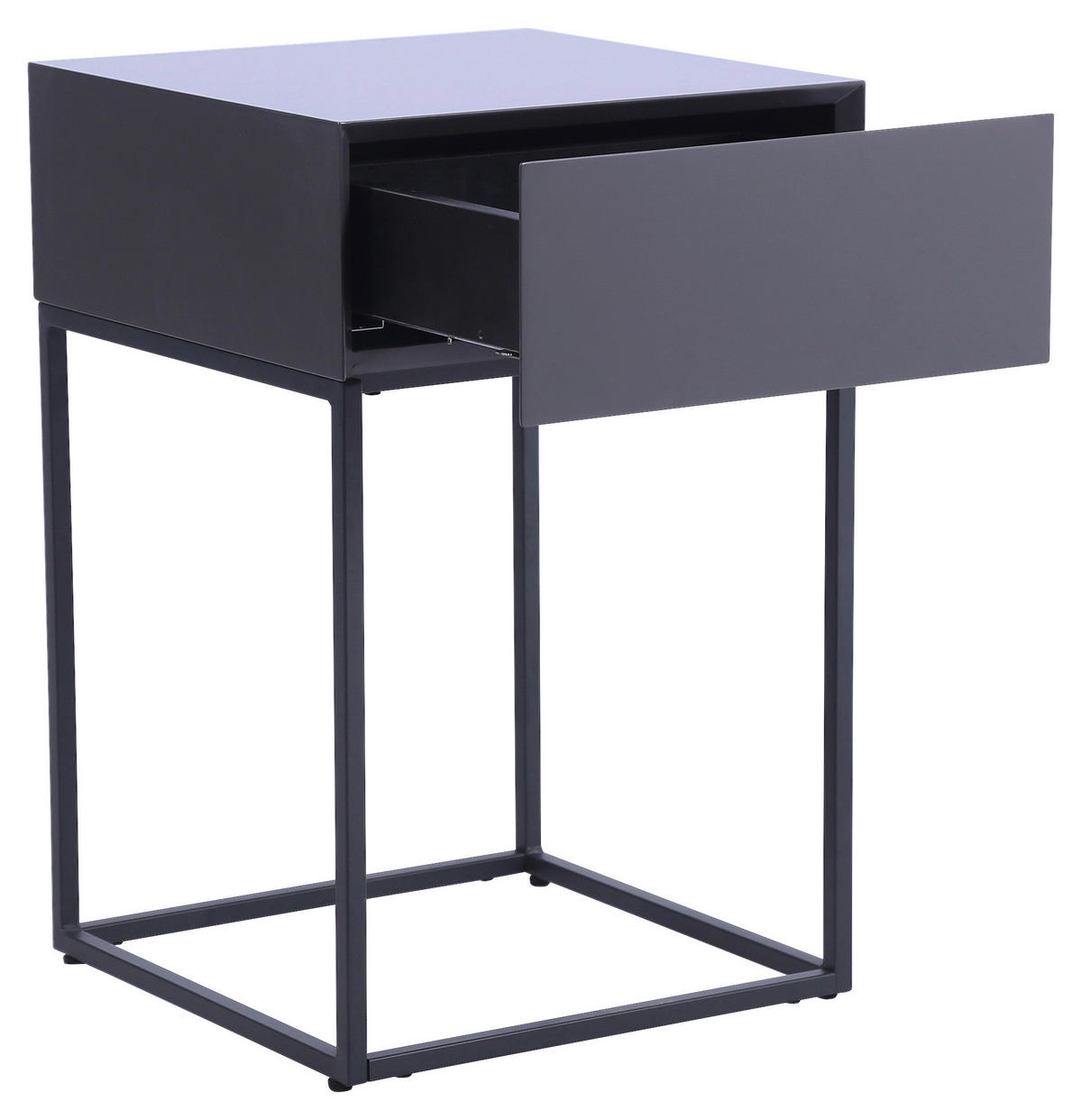 NACHTKÄSTCHEN 40/62/40 cm  in Anthrazit, Schwarz  - Anthrazit/Schwarz, Basics, Holzwerkstoff/Metall (40/62/40cm) - Xora