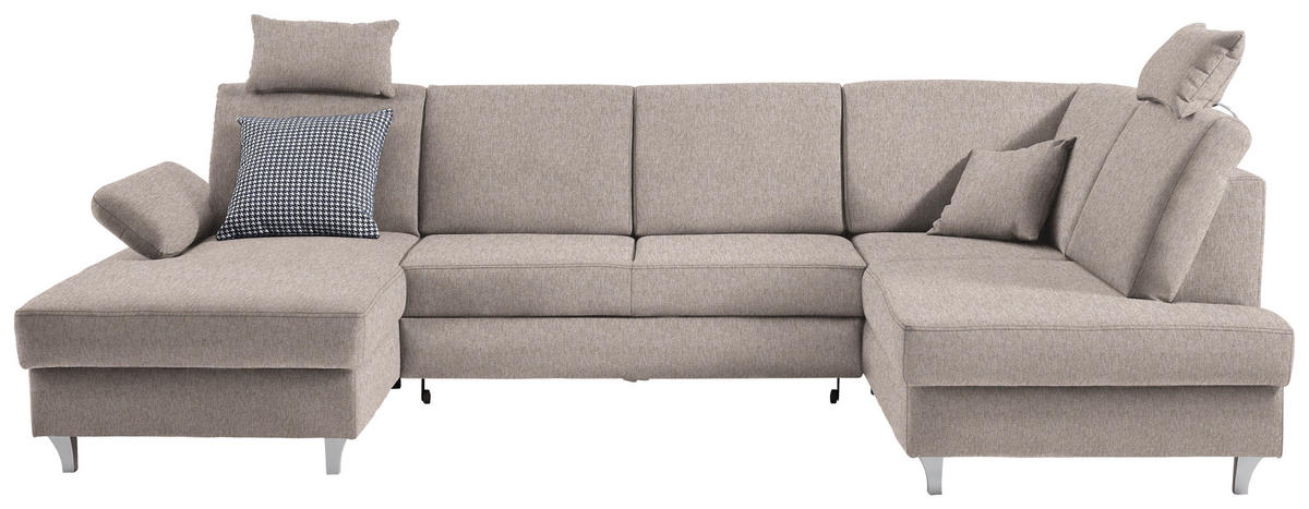 WOHNLANDSCHAFT in Webstoff Rosa  - Silberfarben/Rosa, Konventionell, Holz/Textil (167/322/186cm) - Cantus
