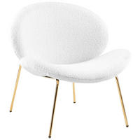 STUHL-SET 2 Stück  Bouclé  Weiß  - Goldfarben/Weiß, MODERN, Textil/Metall (73,5/74/75cm) - Kayoom