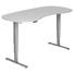 SCHREIBTISCH - Silberfarben/Weiß, KONVENTIONELL, Holzwerkstoff/Metall (200/63,5-128,5/100cm) SCHREIBTISCH - Silberfarben/Weiß, KONVENTIONELL, Holzwerkstoff/Metall (200/63,5-128,5/100cm)