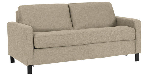 SCHLAFSOFA  in Webstoff Beige  - Beige/Schwarz, Design, Holz/Textil (184/92/102cm) - Venda