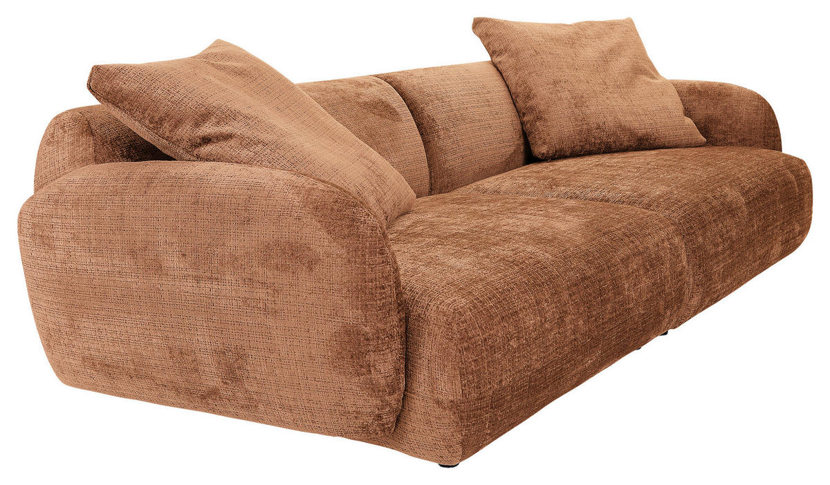 BIGSOFA Chenille Rostfarben  - Rostfarben/Schwarz, Modern, Kunststoff/Textil (270/112/125cm) - Carryhome