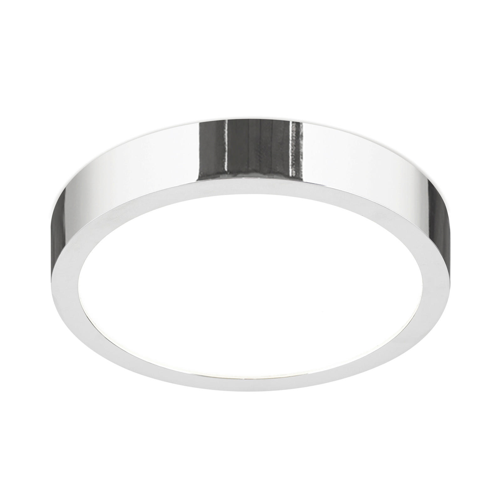 LED-DECKENLEUCHTE Disc 14/2,4 cm   - Chromfarben, Design, Glas/Metall (14/2,4cm)