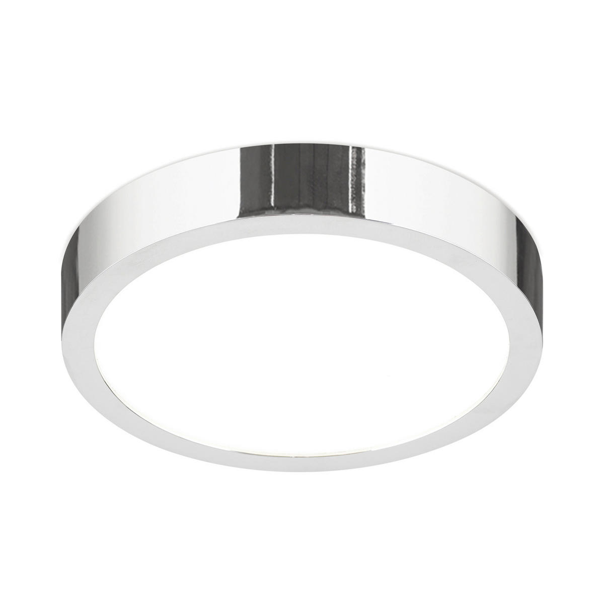 LED-DECKENLEUCHTE Disc 14/2,4 cm   - Chromfarben, Design, Glas/Metall (14/2,4cm)